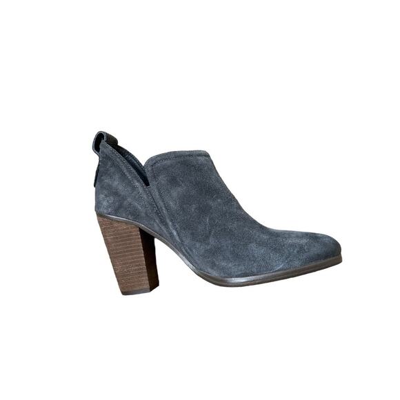 Vince Camuto Francia Bootie Dark Grey Suede Women Size 10 MD pull on chunky heel - Picture 1 of 8